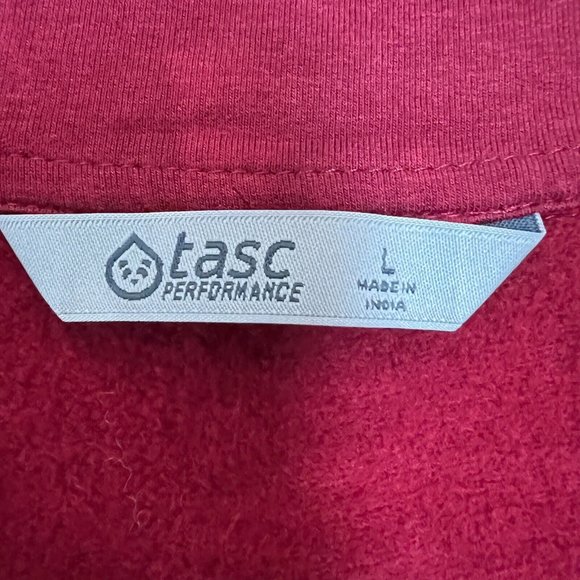 TASC Sweater Mens L Maroon Bamboo Performance 1/4 Zip Pullover Stretch Outdoor - Picture 9 of 12